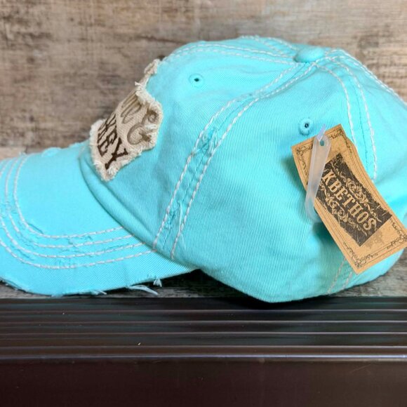 KBETHOS Distressed Sky Blue Sunshine and Whiskey Baseball Cap adjustable closure - Picture 4 of 5
